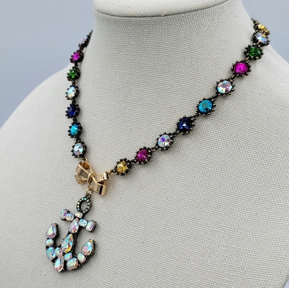 Betsey Johnson Necklace Anchor Crystal NWT #2381 - Picture 4 of 12